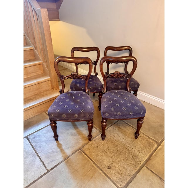 Antique Victorian Balloon Back Dining Chairs, 1860, Set of 4 For Sale - Image 11 of 11