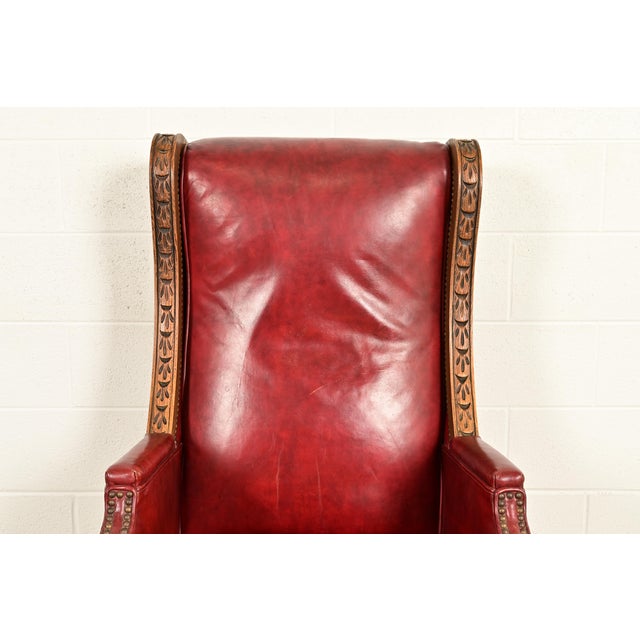 Romweber Viking Oak and Leather High Back Executive Swivel Desk Chair, Circa 1960s For Sale In South Bend - Image 6 of 14