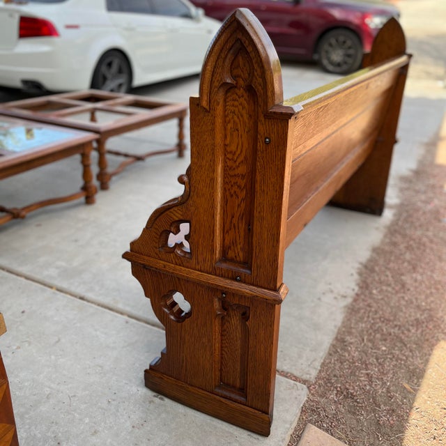 Antique Oak Italian Gothic Church Pew Chairish