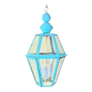 Large Single Solid Copper Hanging Lantern. 27” X 16” For Sale