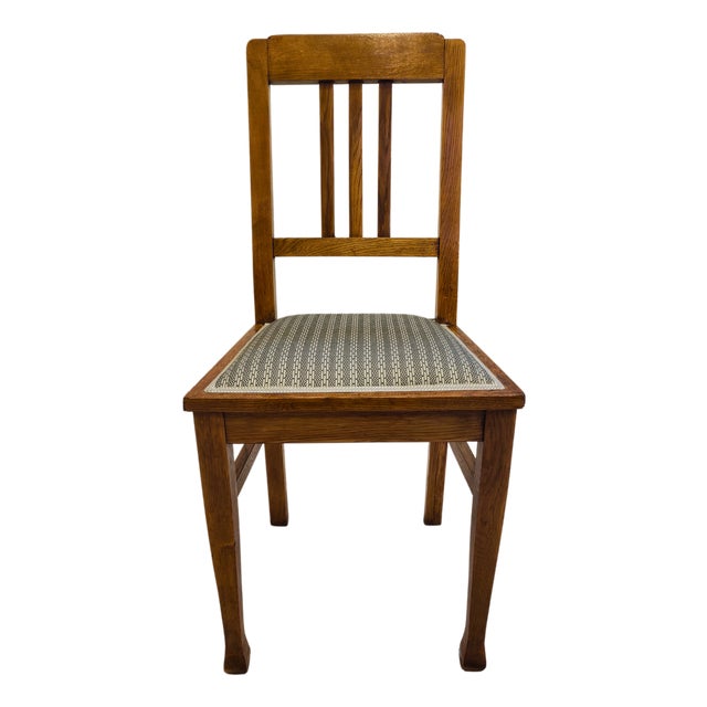 German Art Nouveau Oak Chair, 1900s For Sale