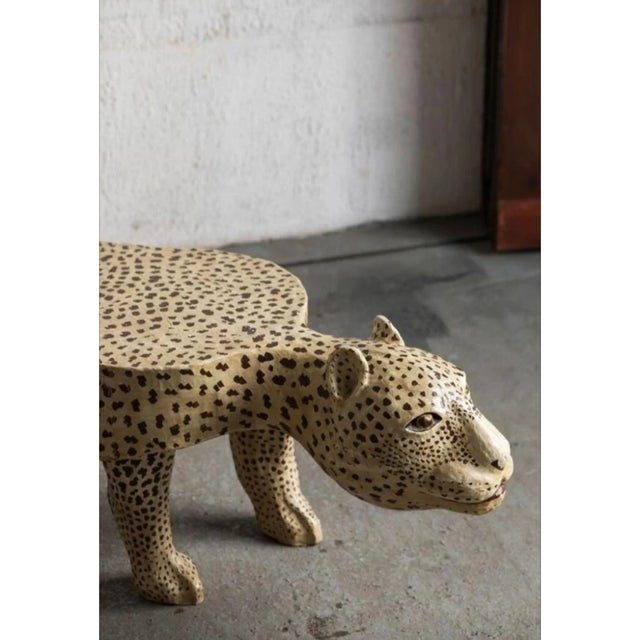 Art Nouveau Sculptural Leopard Bench For Sale - Image 3 of 4