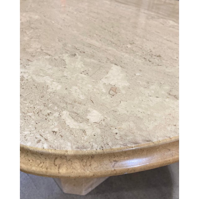 Pair of Vintage 1970s Italian Travertine Scalloped Edge End Tables – 27.75" Diameter For Sale - Image 12 of 18