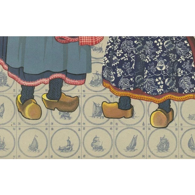 Marken Children's Costume with Five Caps and Wooden Clogs This delightful lithograph from the rare 1932 edition of "The...