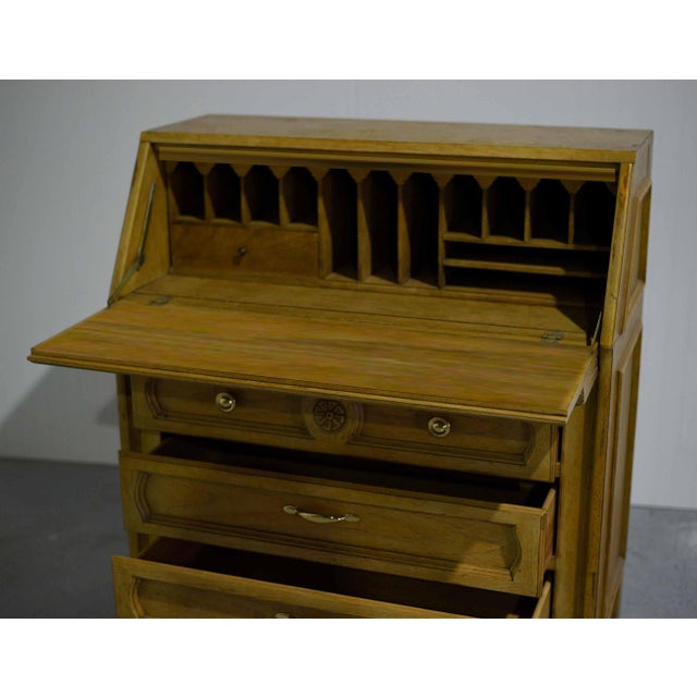 Brown Mid Century Country Rustic Slant Front Desk by Thomasville For Sale - Image 8 of 14