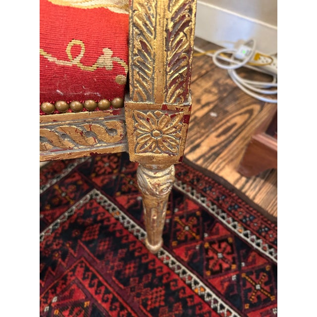 French Giltwood & Tapestry Armchair For Sale - Image 3 of 16
