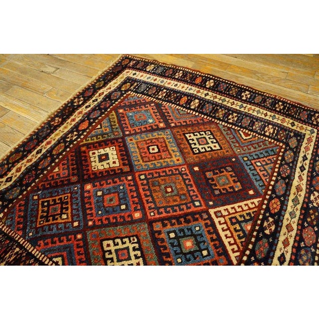 Antique Kurdish Geometric Multicolor 1890s Square Rug For Sale In New York - Image 6 of 12