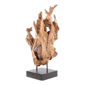 Table Top Organic Teak Sculpture- 38" Inch Tall