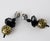 2000 - 2009 Angela Caputi Black and Gold Resin Dangle Clip-on Earrings For Sale - Image 5 of 8