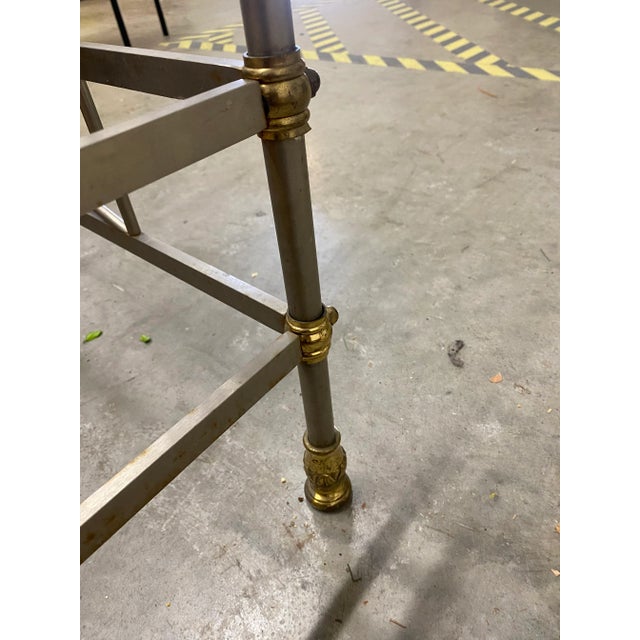 Vintage French Daybed Steel and Brass in the Manner of Maison Jansen For Sale - Image 10 of 11