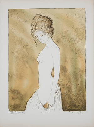Bernard Charoy, Portrait de Virginie, Nude, Lithograph