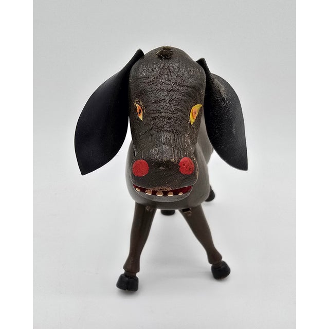 Early 20th Century Antique German Schoenhut Humpty Dumpty Circus Wooden Poseable Toy Donkey For Sale - Image 5 of 11