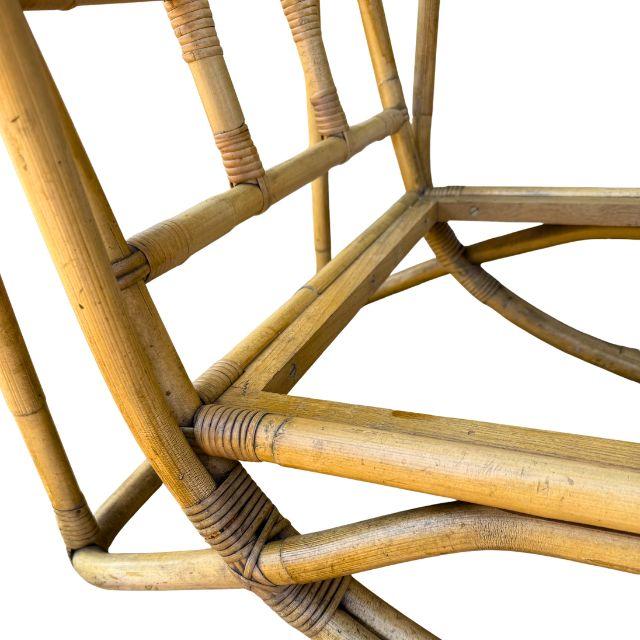 Wood Mid-Century, Rattan Chairs, White Craft Products, Styled After Paul Laszlo, Miami, Fl Pair (2) For Sale - Image 7 of 18