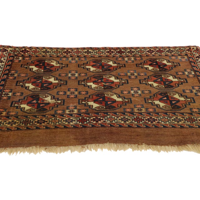 Antique Tekke Yomud Yomut Saryk Chuval Rug Bag Face - 2' X 3'4" For Sale - Image 9 of 9