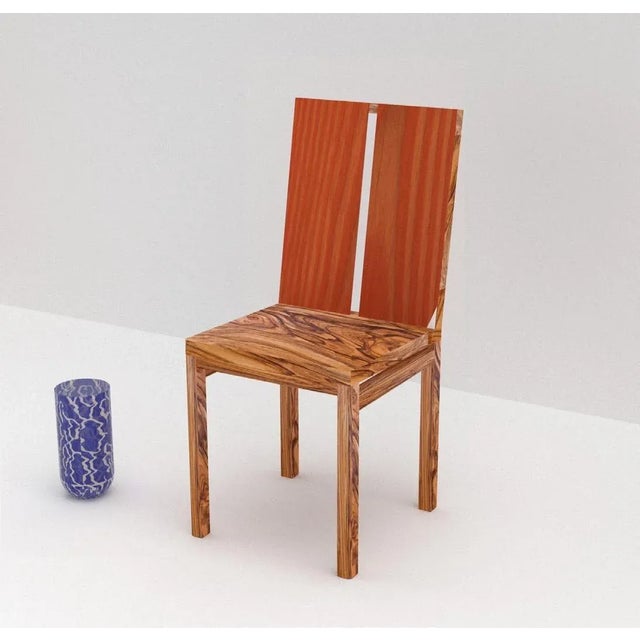 Set of 2 two stripe chair by derya arpac dimensions: w 38 x d 45 x h 85 cm materials: oak & stained dougles fir also...