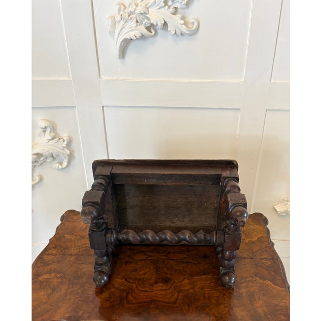 Victorian Miniature Carved Oak Table, 1880s For Sale - Image 3 of 7