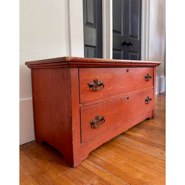 Late 1800s Painted Blanket Chest With Drawers For Sale - Image 4 of 8