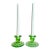 Mid-Century Modern Pair of Early 20th Century Green Glow Candleholders For Sale - Image 3 of 7
