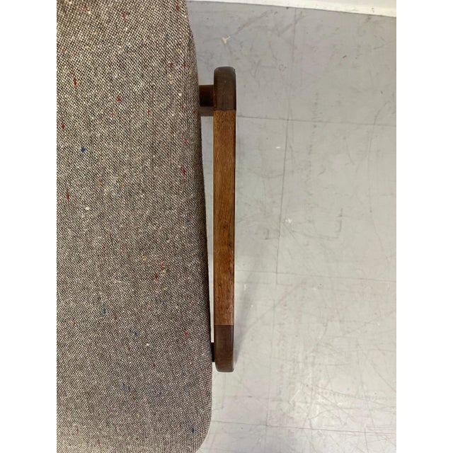 Wood 1960s Vintage Grey Upholstered Mid Century Modern Chair For Sale - Image 7 of 7