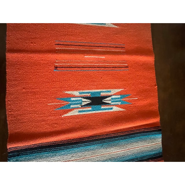1930s Spectacular New Mexico Large Orange 1930's Chimayo Weaving - Rare For Sale - Image 5 of 8