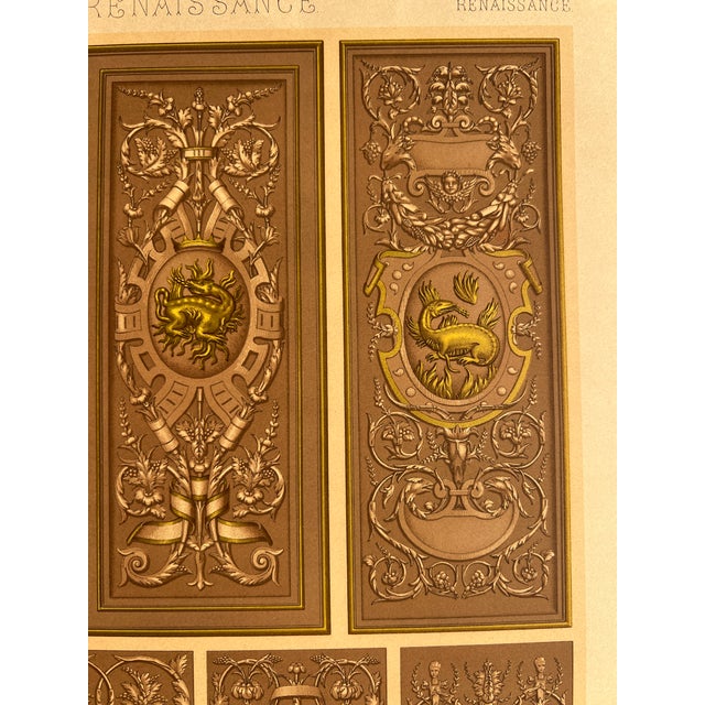 Antique Racinet Renaissance Ornament Chromolithograph, C. 1875 For Sale - Image 4 of 7