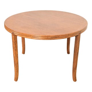 McGuire Hollywood Regency Organic Modern Oak and Bamboo Rattan Dining or Game Table For Sale