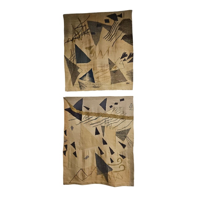 Triangle III and Triangle V: Law of Three Series - Hand Woven Tapestries 1900-2002 For Sale