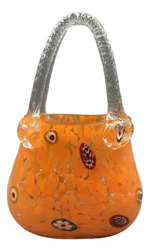 Orange Murano Glass Vase Handbag from Millefiori, 1960s