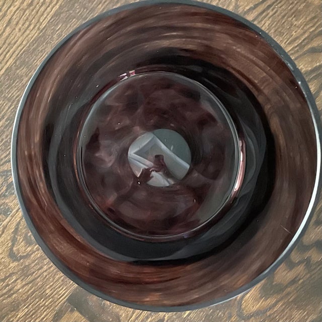 Purple Brush Stroke Candle Hurricane Vessel For Sale In Chicago - Image 6 of 8