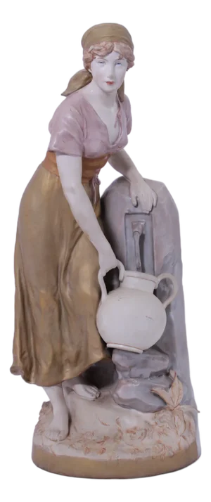 Royal Dux Bohemian Female Water Carrier Porcelain Statue