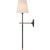 2020s Thomas O'Brien for Visual Comfort Signature Bryant 27" Cordless Tail Sconce in Bronze and Hand-Rubbed Antique Brass with Linen Shade For Sale - Image 5 of 13