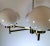 Metal Stilnovo Italian Vintage Brass Chandelier, Opaline Glass Spheres For Sale - Image 7 of 13