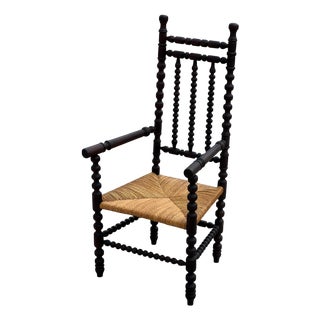 Bobbin Armchair in Stained Beech, 1930 For Sale