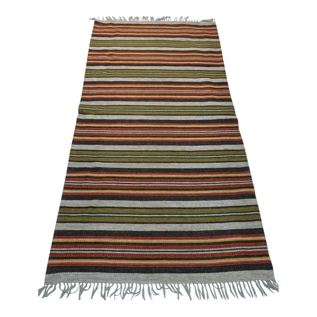 Rag Rug Swedish Mid Century Vinyl For Sale