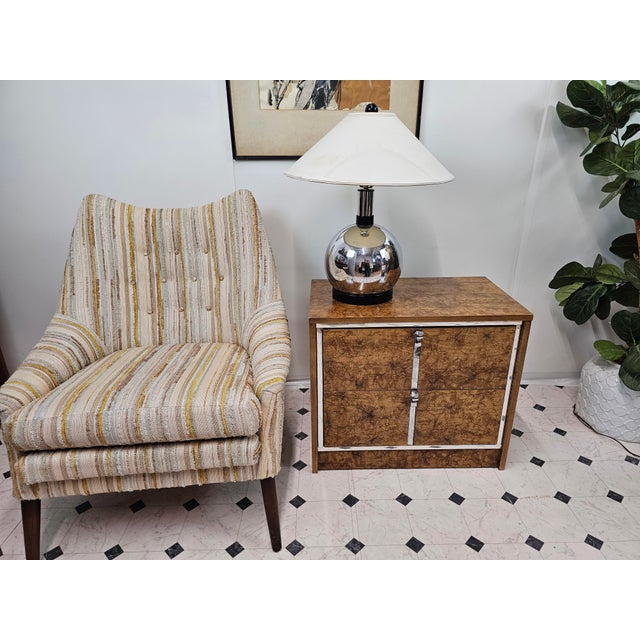 Cream Mid-Century Modern Tufted Wingback Lounge Chair by Selig For Sale - Image 8 of 8
