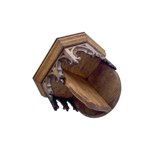 Gothic Dutch Carved Oak Wall Bracket, 1900s For Sale - Image 5 of 8