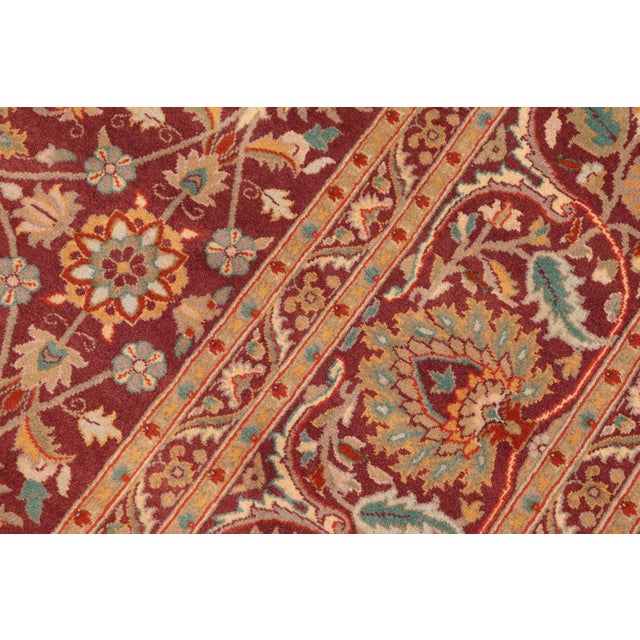 1990s Shabby Chic 1990's Pak-Persian Burgundy/Grey Wool Rug - 6'0'' X 9'4'' For Sale - Image 5 of 9