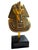 Late 20th Century Vintage Egyptian Revival Pharaoh Bust Sculpture | Gold & Black Tutankhamun Style Figure on Wood Stand For Sale - Image 5 of 10