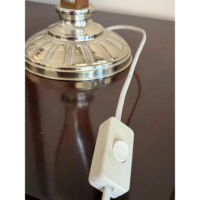Silver, Root Wood and Cathedral Glass Lamp in the style of Tiffany, Italy, 1989 For Sale - Image 10 of 13