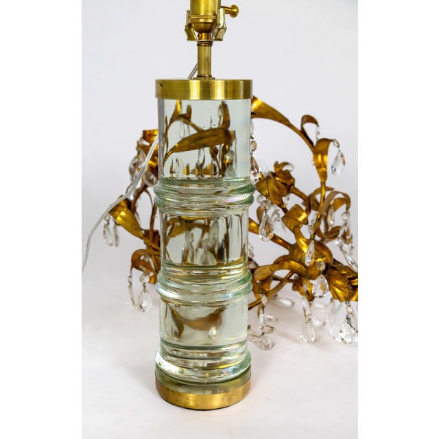 Mid 20th Century Banded Cylindrical Murano Magnifying Solid Glass Lamp For Sale - Image 10 of 11