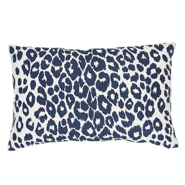 Modern Schumacher Iconic Leopard 20" Lumbar Pillow in Ink For Sale - Image 3 of 3
