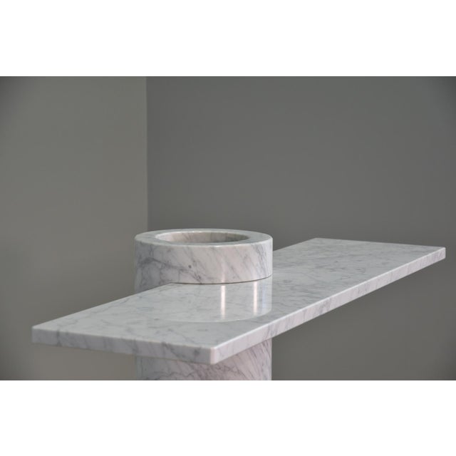 Console Table in White Carrara Marble by Angelo Mangiarotti for Skipper Loico Collection, 1980 For Sale - Image 14 of 16