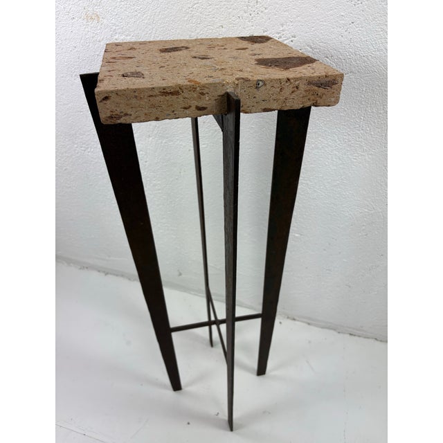 1980s Late 20th Century Rustic Industrial Modern Sculpture Pedestal For Sale - Image 5 of 10