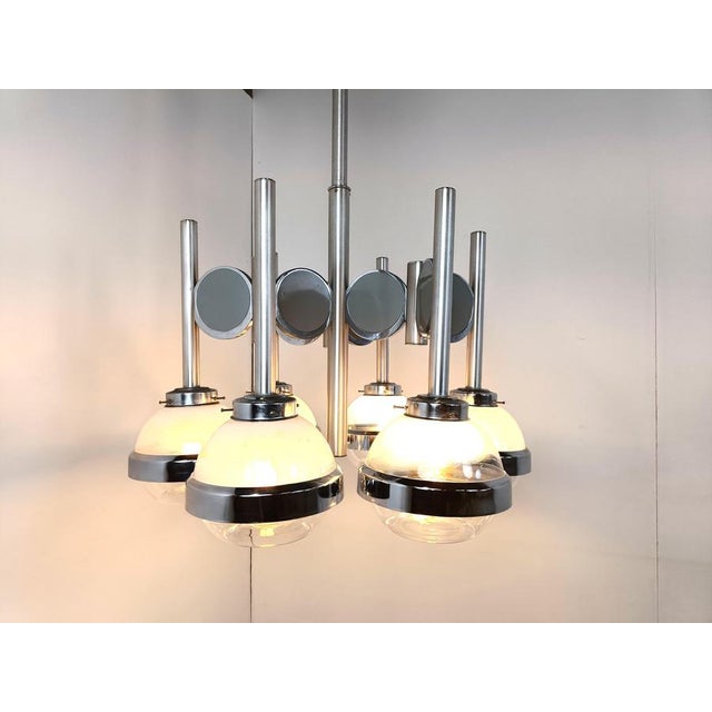 Vintage Italian Space Age Glass Globe Chandelier, 1970s For Sale - Image 9 of 11
