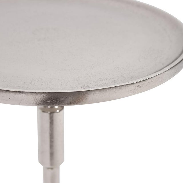 Contemporary Candlestick Nickel Martini Table For Sale - Image 3 of 5