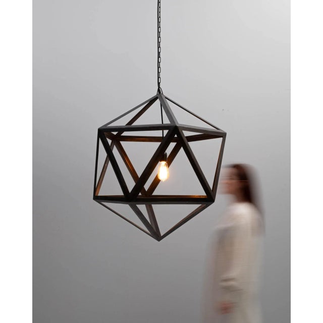 Industrial Prototype Icosahedron Pendant Light For Sale - Image 4 of 8