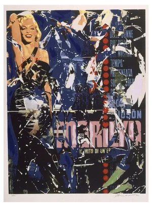Mimmo Rotella, Marilyn, 1998, Silkscreen and Collage