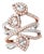 Late 20th Century 18K White & Pink Gold Designer Diamond Pave Wide Band Ring, Size 6.5 For Sale