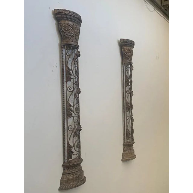 1970s Wrought Iron Half Columns, 1970s, Set of 2 For Sale - Image 5 of 10