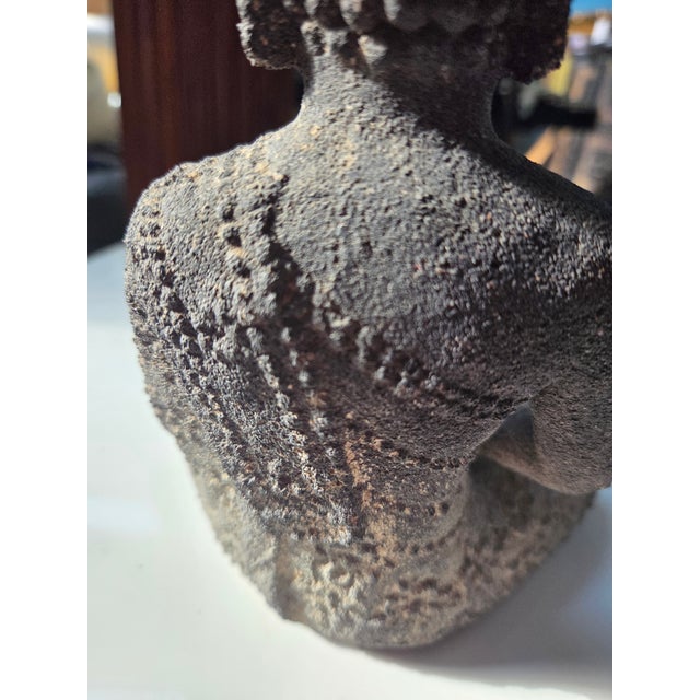 Cast Stone Seated Tibetan Buddha For Sale - Image 12 of 14
